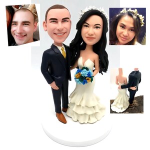 Custom cake toppers for wedding head to toe personalized cake topeprs with your own wedding dress