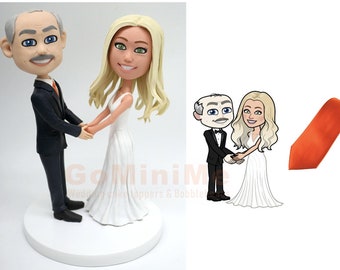 Wedding topper Cake toppers wedding bobblehead custom Cake topper wedding figurine make from your own cartoon caricature GM532