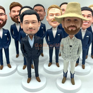 Groomsmen Gift set of 1-15 Groomsman bobble head Figurines, Best man gifts, Best men bobbleheads, Groomsmen Personalized Gifts GM1029