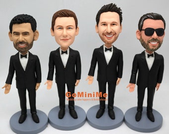 Groomsmen Gift set of 1-30 Groomsman Bobbleheads, Customized Bobbleheads From Photos, Personalized Gifts Idea For Your Groomsmen Best Man