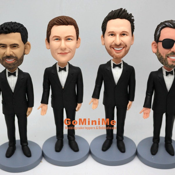 Groomsmen Gift set of 1-30 Groomsman Bobbleheads, Customized Bobbleheads From Photos, Personalized Gifts Idea For Your Groomsmen Best Man