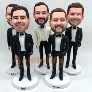 Groomsmen Bobbleheads Personalized Groomsmen Gift set of 1-20 Bobble head Figurines, Custom Wedding Gifts For Groomsmen Best man GM1570