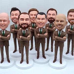 Groomsmen Bobbleheads Custom Groomsmen Gift Set Of 1-20 Bobbleheads, Custom Bobbleheads For Groom Groomsmen Best Man