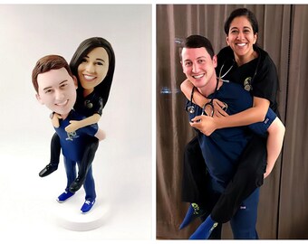 Wedding cake topper - Personalized Wedding Cake Toppers Figurines Groom Carrying Bride -  Unique Wedding Gifts For Bride Groom