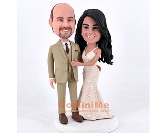 Custom Wedding Cake Toppers, Custom Figurine Wedding Cake Toppers, Personalized Cake Toppers For Weddings GM1288