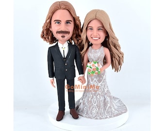 Wedding topper Cake toppers wedding bobblehead custom Cake topper wedding figurine Wedding bobble head custom wedding cake topper GM827