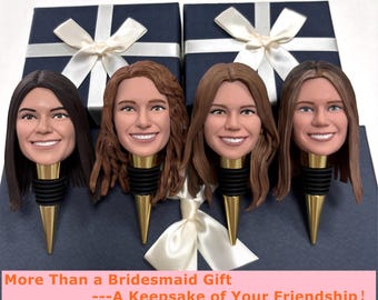 Bridesmaid Gifts She'll Treasure Forever, Handmade Keepsake Wine Stopper from Photo, Personalized Maid of Honor Gift - Gifts Box Available