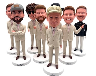 Groomsmen Gifts They'll Treasure Forever, Personalized Bobbleheads from Photo, Best Man Gift, Handmade Wedding Keepsake