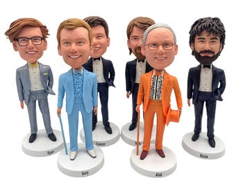 Groomsmen Gifts They'll Treasure Forever, Personalized Bobbleheads from Photo, Best Man Gift, Handmade Wedding Keepsake