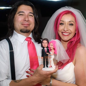 Wedding Cake Toppers Groom and Bride Figurines, Head To Toe Fully Custom Wedding Cake Toppers Personalized To Fit Your Wedding Free Shipping