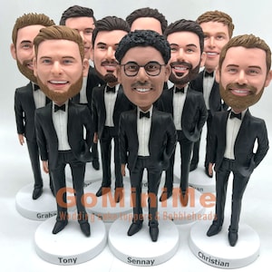 Groomsmen Bobbleheads Personalized Groomsmen Gift set of 1-20 Bobble head Figurines, Custom Wedding Gifts For Groomsmen Best man GM1582