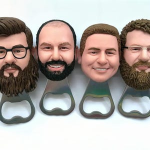 Groomsmen Gifts 1-20 set Personalized Bottle Openers Cool Gifts Ideas For Groomsman Best Man, Groomsmen Custom Face Beer Opener