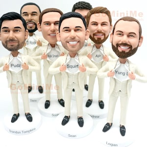 Groomsmen Gift set of 1-20 Groomsman bobble head Best man bobble head Superhero Groomsmen bobble head Groomsmen bobbleheads GM567