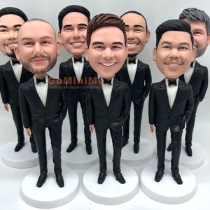 Groomsmen Bobbleheads Personalized Groomsmen Gift set of 1-20 Bobble head Figurines, Custom Wedding Gifts For Groomsmen Best man GM1167