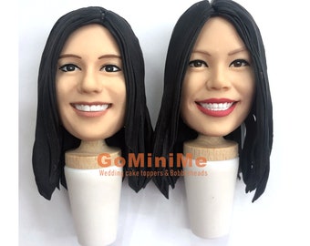Bridesmaid Gifts Maide Of Honor Gifts 3-15 Set Bulk Custom Wine Stopper Personalized Figurines With my Face Wedding Gifts Ships Fast