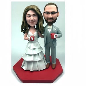 Custom Wedding Cake Toppers Boxing Couple wedding toppers make from your own photo