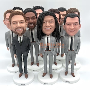 Groomsmen Gift 3-30 set of Groomsmen bobbleheads cool personalized Groomsman gifts idea for groomsmen, 7" Groomsmen Bobblehead GM326 Min 3