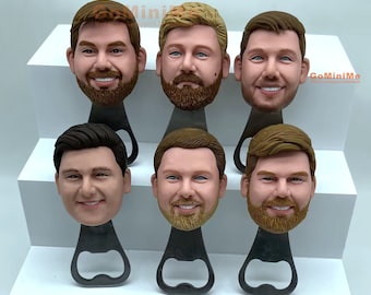 Custom Employee Gifts Groomsmen Gifts 1-40 set Personalized Bobbleheads Bottle Opener Funny Handmade Gifts For Groomsmen Business Xmas Gifts