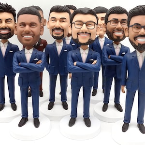 Groomsmen Bobbleheads Groomsman Gifts Set 3-30 Groomsman bobble head -Groomswomen bobble head - 7&quot; Groomsman bobbleheads Gominime GM676 Min3