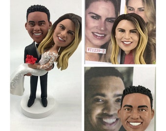 Custom Cake Toppers Personalized weddding toppers groom carrying bride Wedding topper Cake toppers wedding bobblehead custom Cake topper