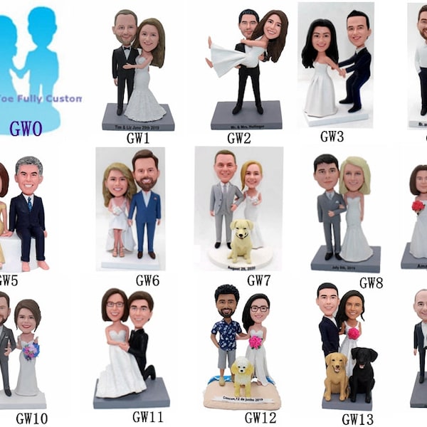 Custom cake toppers create your own wedding cake topper personalized cake topper bride and groom figurines