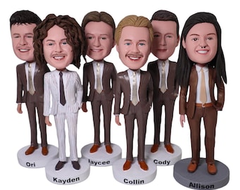 Groomsmen Gifts They'll Treasure Forever, Personalized Bobbleheads from Photo, Best Man Gift, Handmade Wedding Keepsake