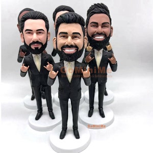 Groomsmen Gift set of 1-20 Groomsman bobble head personalized hand gestures Best man gifts Groomsmen bobble head Groom bobbleheads GM1133