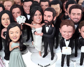 Bridal Party Gifts Custom Bobbleheads – Unique Personalized Gifts for Bride, Groom, Bridesmaids, Groomsmen, Flower Girl & Parents