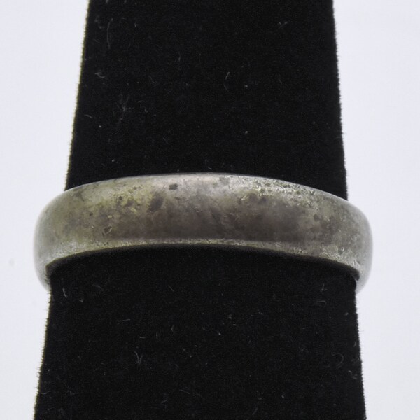 Vintage Silver Shilling Coin Ring - Size 7