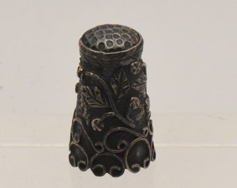 Vintage Sterling Silver Ornate Thimble
