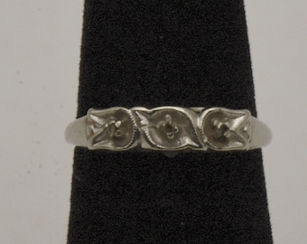 Vintage 14 kt witgouden ring - maat 5,75 ONTBREKENDE STENEN