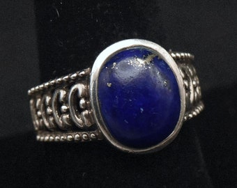 Vintage Sterling Silver Lapis Lazuli Ring - Size 8.75 - Etsy