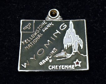 Vintage Wyoming Sterling Silver and Enamel Charm