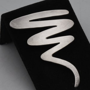 Vintage Handmade Sterling Silver Zig-Zag Brooch/Pendant
