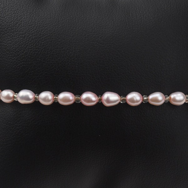 Pink Freshwater Seed Pearl Elastic Bracelet