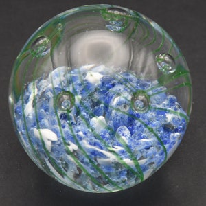 Vintage Blue and Green Glass Paperweight