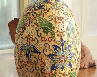 Champleve Enamel Egg on Stand