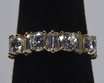 14K Yellow Gold + Cubic Zirconia Ring. SIZE 6, Weight 5 Grams. #97. - Etsy