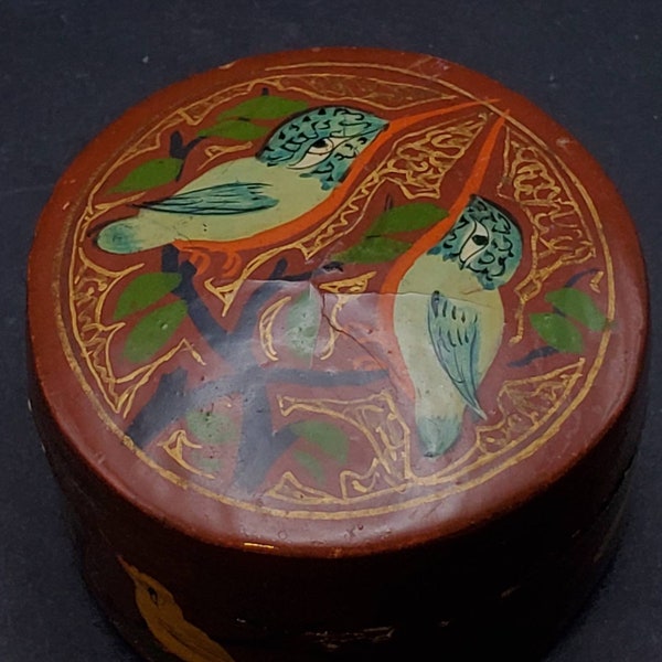 Hand Painted Hummingbirds Wood Trinket Box