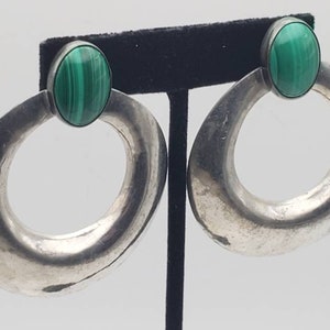 Vintage Handmade Malachite Earrings