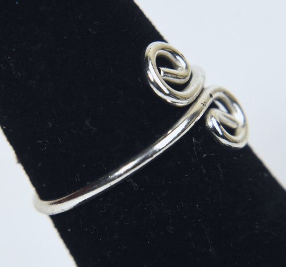 Vintage Sterling Silver Split Shank Wire Spiral R… - image 3