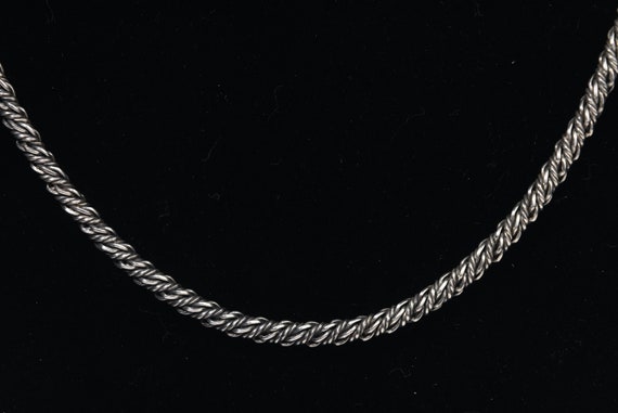 Vintage Sterling Silver Thick Twisted Rope Chain … - image 2