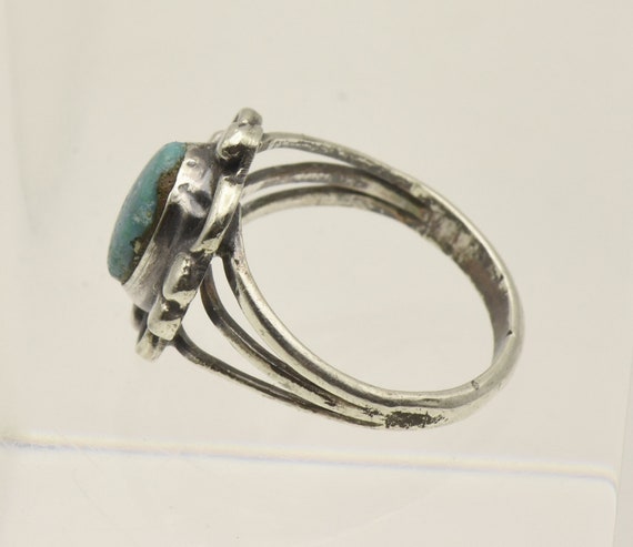 Vintage Handmade Turquoise Sterling Silver Ring -… - image 8