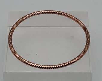 Vintage Solid Copper Faceted Bangle