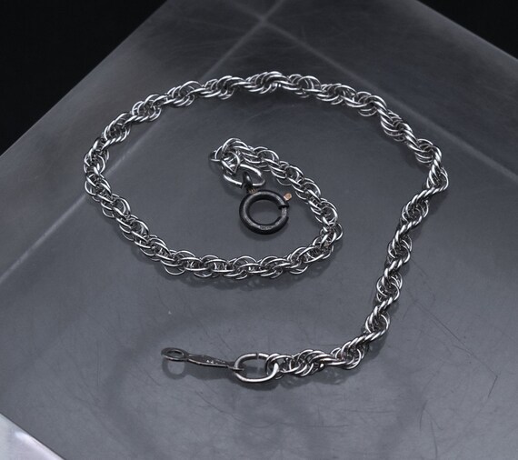 Vintage Sterling Silver Chain Bracelet - 7" - image 7