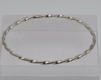 Vintage Sterling Silver Twisted Bangle Bracelet