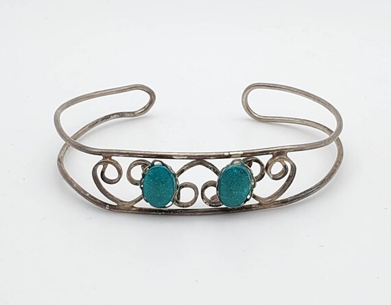 Vintage Delicate Handmade Turquoise Bracelet - image 3