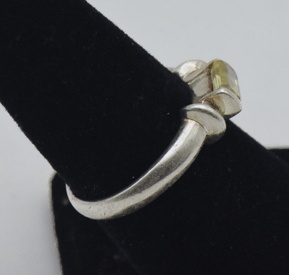 Vintage Sterling Silver Imitation Citrine Ring - … - image 3
