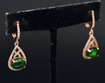 Pendientes colgantes vintage de plata de ley en tono oro rosa