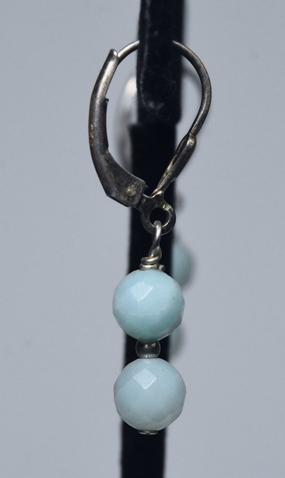 Sterling Silver Amazonite Bead Earrings - image 3